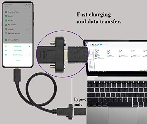 AAOTOKK USB Type C 3.1Panel Mount Adapter Cable USB-C 3.1 Gen2 10Gbps Male to USB C Female Panel Mount Screw Cable,Supports Charging,Data,Audio,Video Cable for Laptop,Tablet,Mobile Phone (0.3M/1ft) by AAOTOKK - Used condition - Image 5