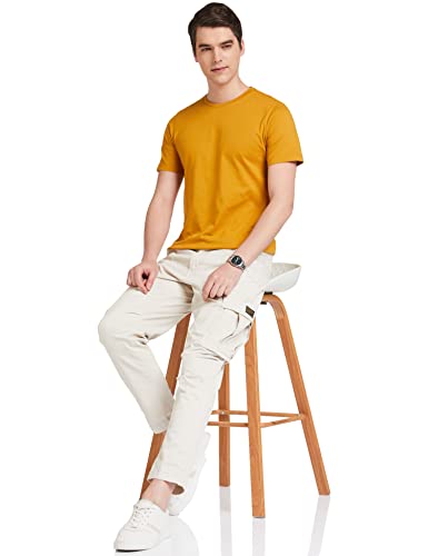 Image of Amazon Brand - Symbol Men's Solid Cotton T Shirt | Round Neck | Half Sleeve | Plain-Regular Fit (Available in Plus Sizes)