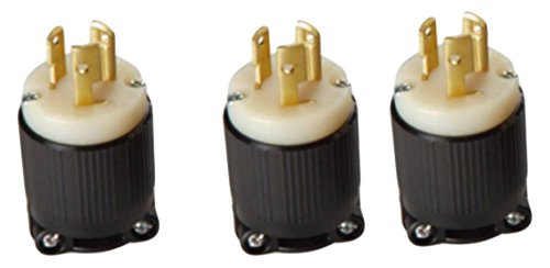 NEMA L6-15 Grounding Locking Plug, 15A 250V AC, 2 Pole 3 Wire, cUL Listed (3)