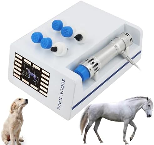 Shock Wave Therapy Machine for Horses - 10-300MJ Extracorporeal Pain Relief, 7 Interchangeable Heads, Touch Control, 1-18Hz Frequency for Deep Tissue Healing