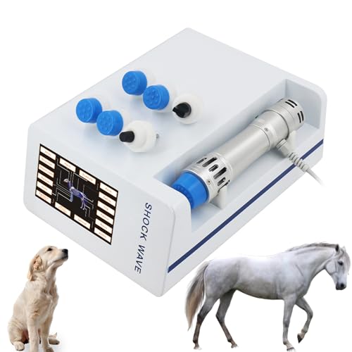 HZFAIGLL Shock Wave Therapy Machine for Horse, Relieves Tissue Pain, Touch Control 10-300MJ Extracorporeal Shockwave Therapy Machine, 7 Heads, 1-18HZ Deep Massage