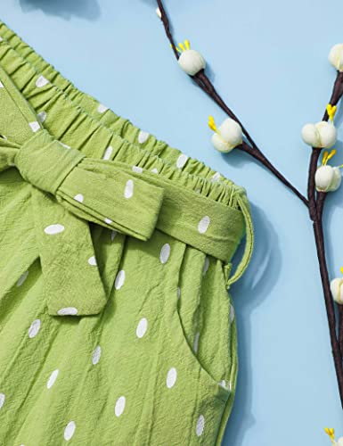 Migu Toddler Girl Clothes 2T-3T Girls Summer Outfits, Baby Girl Clothes Sets With Avocado Ruffle Short Sleeve Top + Green Shorts Pants + Bow Hairband 3Pcs Set #TOP4