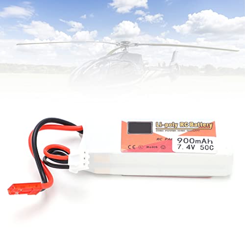 Lipo-Akku, 7,4 V 900 MAh 50 C Li?Polymer Lipo-Akku, Wiederaufladbar, JST-Stecker, Akku Aircraft Model Parts f¨¹r RC-Autos, Boote, Hubschrauber Model Toy