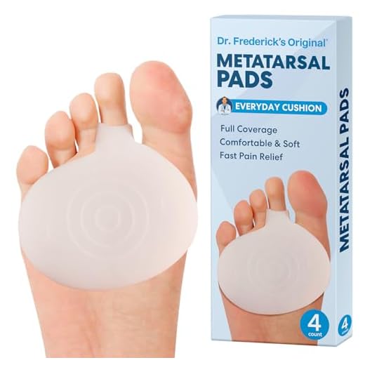 Dr. Frederick's Original Metatarsal Pads - 4 Pc - Ball of Foot Cushions for Rapid Pain Relief - Gel Foot Pads