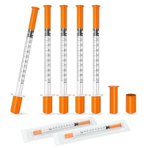1 ml/cc Jeringa 30G 5/16″ (8mm) U-100, Individual Package Pack of 100