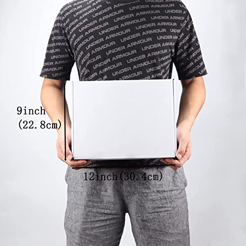 Image of RLAVBL 12x9x3 Inches Shipping Boxes Set of 20, White Corrugated Cardboard Box, Mailer Boxes for Packing Small Business