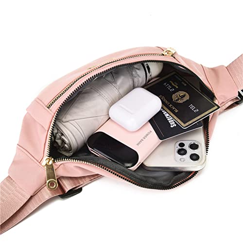 Estwell Bum Bag Fanny Pack Men Women Fashion Festival Fanny Pack Travel Waist Pack Lightweight Adjustable Waist Bag for Running Walking Hiking Jogging Beige - Image 4