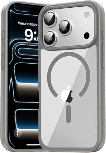 Image of DIZORO Compatible iPhone 17 Pro Max Case (Compatible with MagSafe) Non Yellow Drop Protection & Hard PC Back Cover Slim Transparent Anti-Scratch Shockproof Phone Case (Natural Titanium)