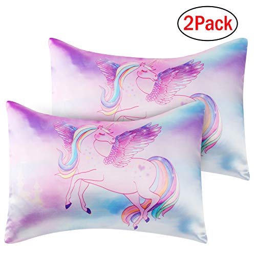 Nidoul Toddler Pillowcases, 2 Pack Unicorn Pillow Cases, 14"x19"for 13"x18", 12"x16" Pillow, Ultra