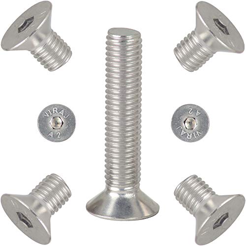 Lot de 10 vis VB à tête fraisée avec six pans creux M4 x 12 DIN 7991 en acier inoxydable A2 V2A VA Vis à tête fraisée Cover