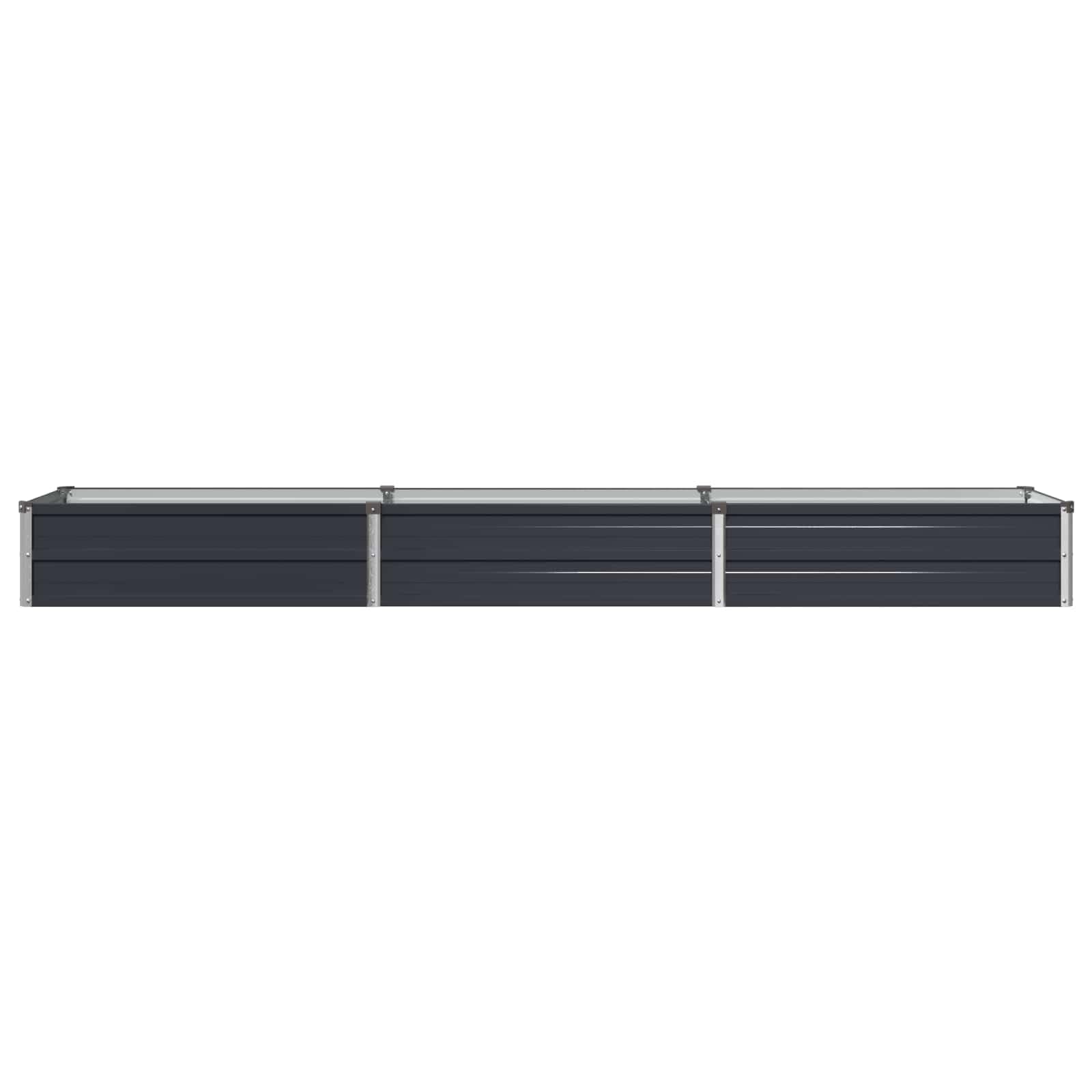 Jardinière surélevée en acier anthracite 240 x 40 x 24 cm pour légumes, herbes, fleurs, lit de jardin résistant aux intempéries, design sans sol, polyvalent, montage facile, idéal pour