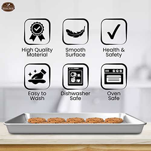 Kitchen Nerds Quarter Sheet Pan 9X13 Inches - Rust Free & Non-Stick Aluminum - Heavy Duty & Hand Washable Rimmed Baking Sheet - Perfect For Baking & Roasting #TOP2