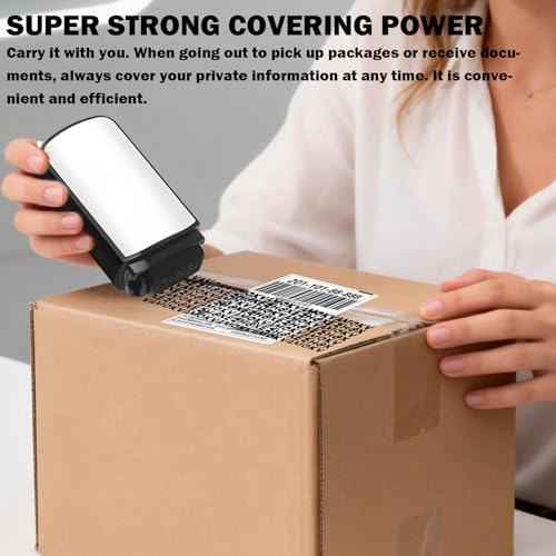 Datenschutz Rollstempel,Identitätsschutz Rollstempel,Identitätsdiebstahl-Prävention Sicherheitsstempell mit 3 Nachfüllpackungen,Id Protection Stamp zum Verbergen Vertraulicher Informationen