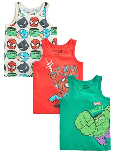NEXT Niños Pack de 3 camisetas sin mangas de Marvel 100% algodón Multi 5 Años 6 Años