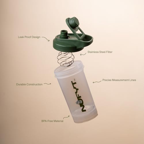 Image of BPA-Free Protein Shaker Bottle 500 ml with Steel Whisk Ball | Leak-Proof Lid | Easy to Clean & Travel Friendly | for Protein Shakes, Pre-Workout & Smooth Mixing