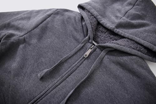 LeeHanTon Mens Sherpa Lined Hoodie Warm Full Zip Fleece Sweatshirt Thick Lined Work Pullover for Winter Comfort4