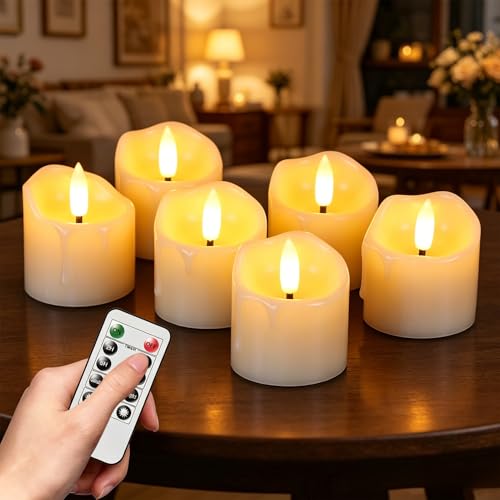 Bougies votives sans flamme en cire véritable au design LED 3D exclusif