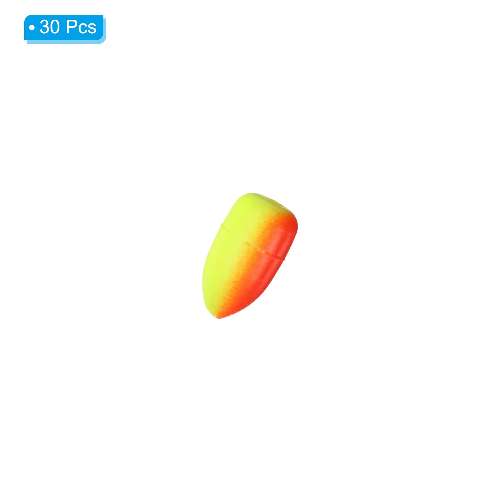PATIKIL Fishing Foam Floats 0.7 Inch, 30Pcs Oval Snell Floats Fly Fishing Strike Indicator for Pompano Rig Trout Catfish Walleye, Red Yellow - Image 3