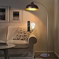 Modern Arc Floor Lamp for Living Room, 16 Inch Large Dome Arch Dimmable Standing Light with Remote, Industrial Tall Arched Reading Lamps Hanging Metal Shade for Bedroom, Office, Over Couch,JE-F231217