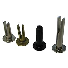 Split Rivet - 9/64" Diameter X 5/8" Length, 5/16" Head Diameter, Steel, Oval Head with A Brass Finish. Pack of 100.