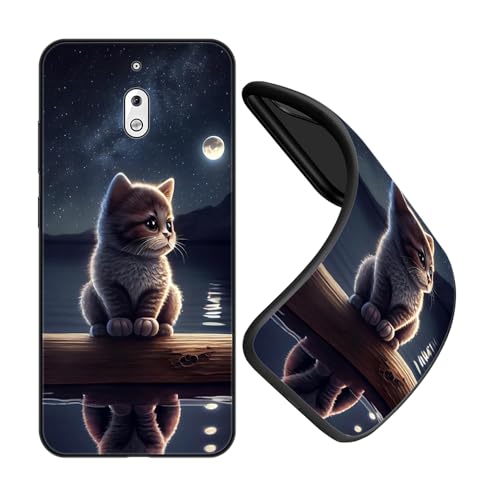 JEZSTHAI Funda Compatible con Nokia 2.1 Carcasa de Silicona Premium,Anti-Choques y Anti-Arañazos,Funda Protectora de Suave para Negro con Dibujo con Patrón,B05