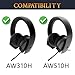 SOULWIT Cooling Gel Earpads Replacement for Alienware AW310H (AW 310H)/AW510H (AW 510H) 7.1 PC Gaming Headset, Ear Pads Cushions with Noise Isolation Foam - Black