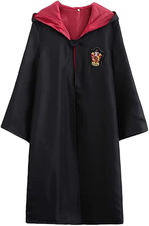 Yesgirl Costumes pour Adultes Cosplay Capuche Cape Ensemble Baguette Cravate &Eacute;charpe Gryffondor D&eacute;guisement F&ecirc;te Uniforme Scolaire Mardi Gras Halloween Festival