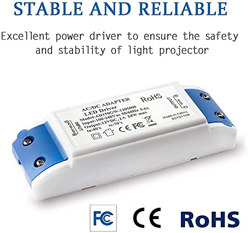 Elezenioc 24W 12V LED Transformer, LED Power Supply LED Driver Adapter 12V DC 2A - Constant Voltage for LED Strip Lights, Cabinet Lights, LED Display and G4, MR11, MR16 LED Light Bulbs