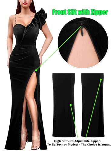 Image of VFSHOW Womens Ruffle One Shoulder Formal Prom Gala Maxi Dress Evening Gown