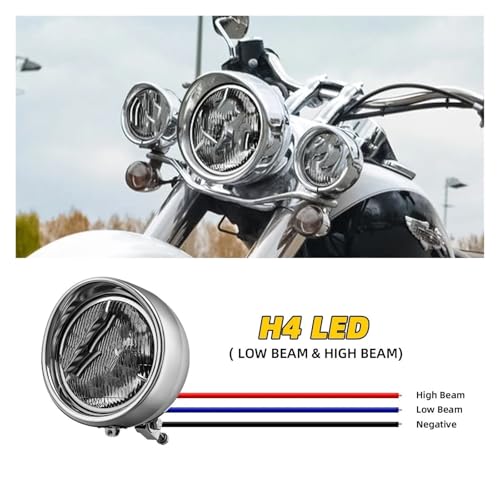 Phare led pour moto 7 pouces à haute visibilité et visière de protection trois barres - 4