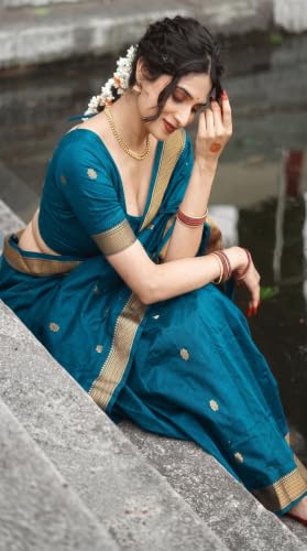 Image of C J Enterprise Women's Pure Kanjivaram Soft Silk Saree Banarasi Style Ladies Sadi With Blouse Piece for Wedding (Eagle-3-51)