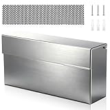 Yaocom Stainless Steel Mailboxes for Outside 14.5'' x 7.1'' x 3.75'' Wall Mounted Mailbox Silver Rust Proof and Rainproof Steel Drop Box