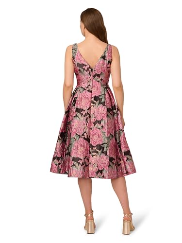 Adrianna Papell Women's Boat Neck Midi Dress2