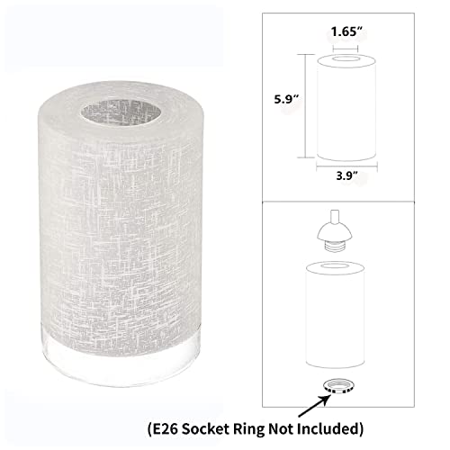 6-Pack White Linen Frosted Glass Shade Replacements, Globe Glass Lamp Shade For Light Fixtures, 1.65 In Fitter, 5.9 In Height, 3.9In Diameter Glass Shades Covers For Chandeliers Pendant Wall Sconces #TOP1