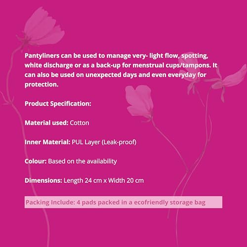 GIOCARE REUSABLE CLOTHPADS Pantyliner Cloth Pads | Reusable Pads | Sanitary Cloth Napkins | Skin Friendly Menstrual & Washable Pad | Suitable For Spotting, white discharge... - Image 3