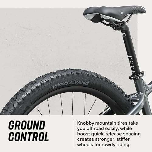 Mongoose Switchback 2 Mountain Bike for Men and Women, 9 Speed Drivetrain with Trigger Shifters, 27.5-Inch Wheels, 15.5-Inch Small Frame, Grey - Thumbnail 6
