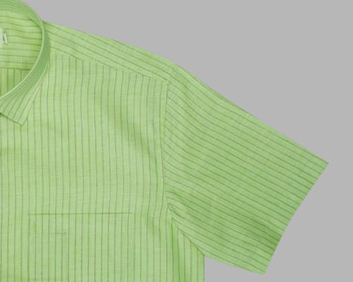 Image of GHPC 100% Cotton Striped Half Sleeves Regular Fit Formal Shirt for Men