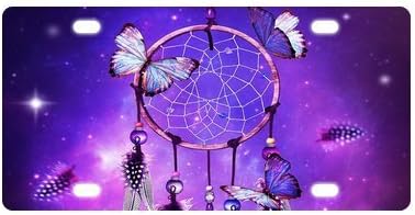 Amazon Com Dream Catcher Beautiful Butterfly Purple Background Durable And Strong Aluminum Car License Plate 12 X 6 Automotive
