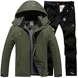 Skianzug Herren 2 Teilig Wasserdicht Warm Skijacke und Hose Ski Set Winter Schneeanzug Männer Snowboardanzug Atmungsaktiv Outdoor Skibekleidung Winddicht Gefüttert Zweiteiler Outfit Skioverall Kombi