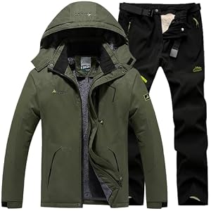 Skianzug Herren 2 Teilig Wasserdicht Warm Ski Anzug Männer Winter Kombi Winddicht Skibekleidung Schneeanzug Gefüttert Thermo Skijacke Skihose Outfit Atmungsaktiv Outdoor Snowboard Ausrüstung Snowsuit