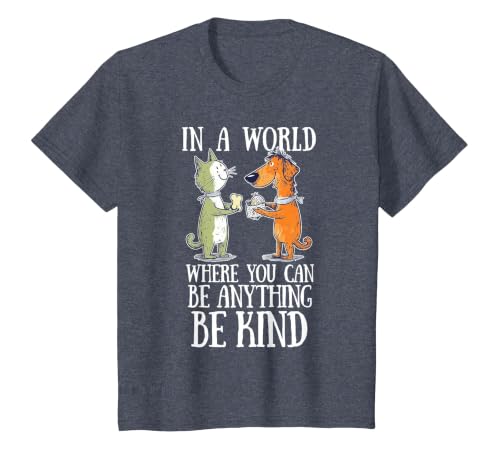 in A World Where You Can Be Anything Be Kind Unity Day T-Shirt, Youth, Heather Blue, Medium