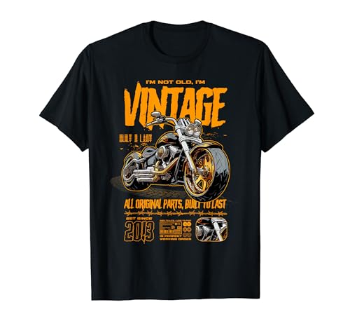 Cumpleaños de motos de motociclistas vintage nacido en 2013 Camiseta