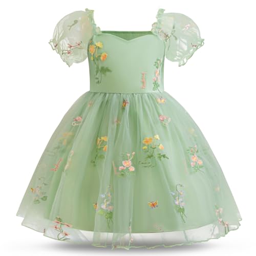 Toddler Girl Summer Dress Tulle Ruffle Sleeveless Baby Girl Fashion Casual Spring Dresses 1-5Y(Green 02,3 Year)
