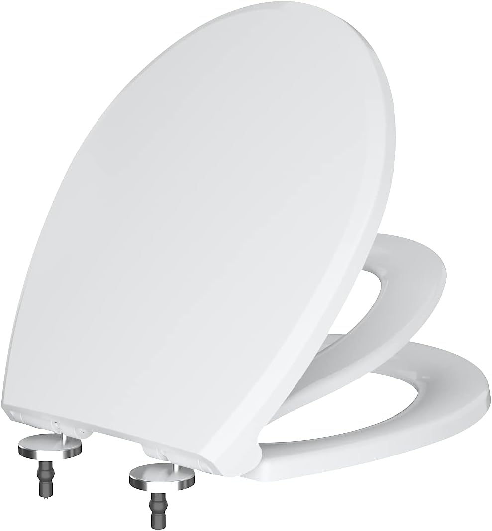R&T Round Toilet Seat with Built in Potty Training Seat, Slow Close Toddler Seat Fits both Adult and Child, Easy To Install & Clean