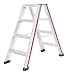 Produktbild Hymer Stufenstehleiter 2x4 Stufen (beidseitig begehbar, Spreizsicherung, große Lederschuhe, Standhöhe ca. 0,44 m) 602408