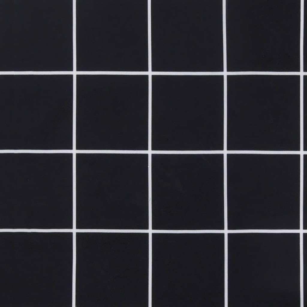Cuscino per lettino prendisole, motivo a quadri, 200 x 50 cm, colore nero