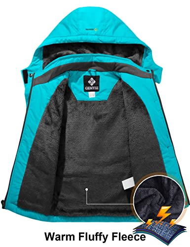 Image of GEMYSE Girl's Waterproof Ski Snow Jacket Hooded Fleece Lined Windproof Winter Jacket
