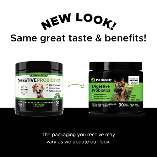 Pethonesty Digestive Probiotic Soft Chews For Dogs - Natural Digestive Support, Immunity Health, Seasonal Allergies, Occasional Diarrhea & Constipation Due To Normal Environmental Issues - (Duck) #TOP1