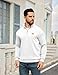 URRU Men's Quarter Zip Pullover Sweatshirt Mock Neck Long Sleeve Sweater Slim Fit Casual Polo Sweaters (US, Alpha, Small, Regular, Regular, White)