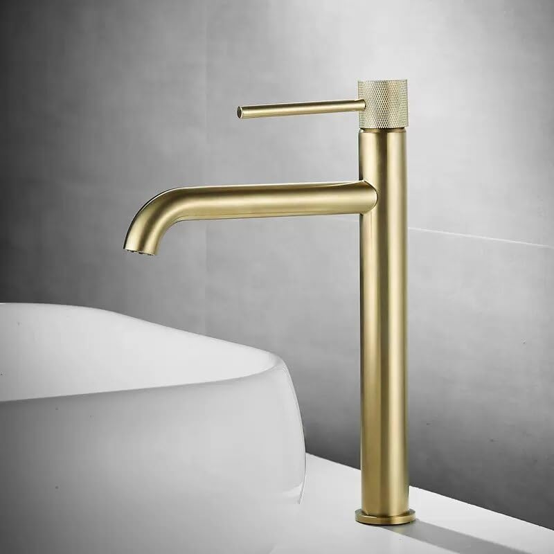 Robinet d'évier noir et or brossé mitigeur eau chaude et froide de toilettes